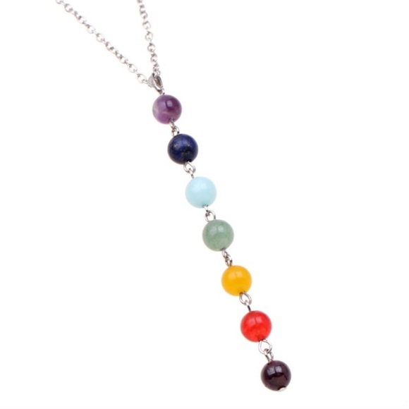 New rainbow color natural stone healing necklace - Picture 3 of 8